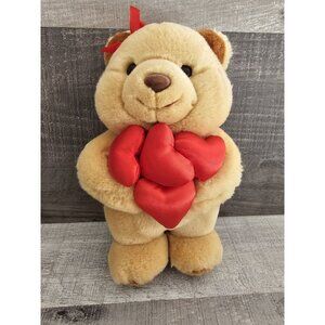 Rare Canterberry 10" Plush Teddy Bear with Red Hearts Valentines Day Love Amor